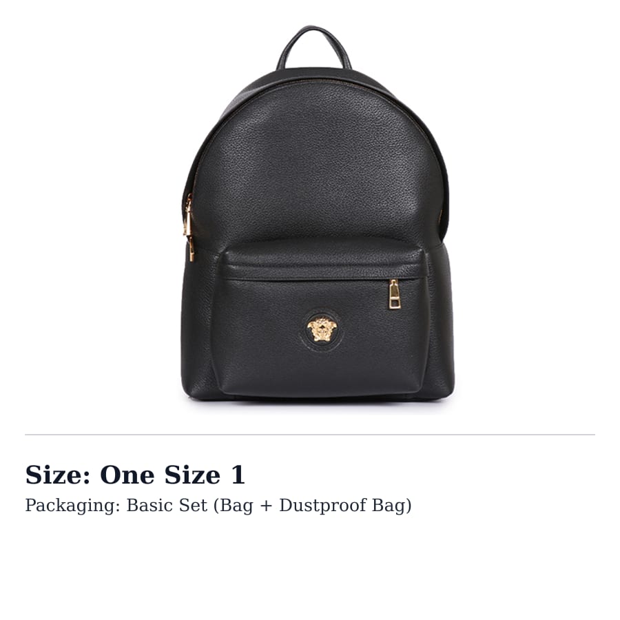 VERSACE Ādas Mugursoma Vīriešu Melna DFZ5350-DGOVV-D41OH