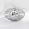 Domineering Luxury Full Diamond Imitation Moissanite Flash Diamond Unisex Ring, 18K Gold Plated Zircon Ring