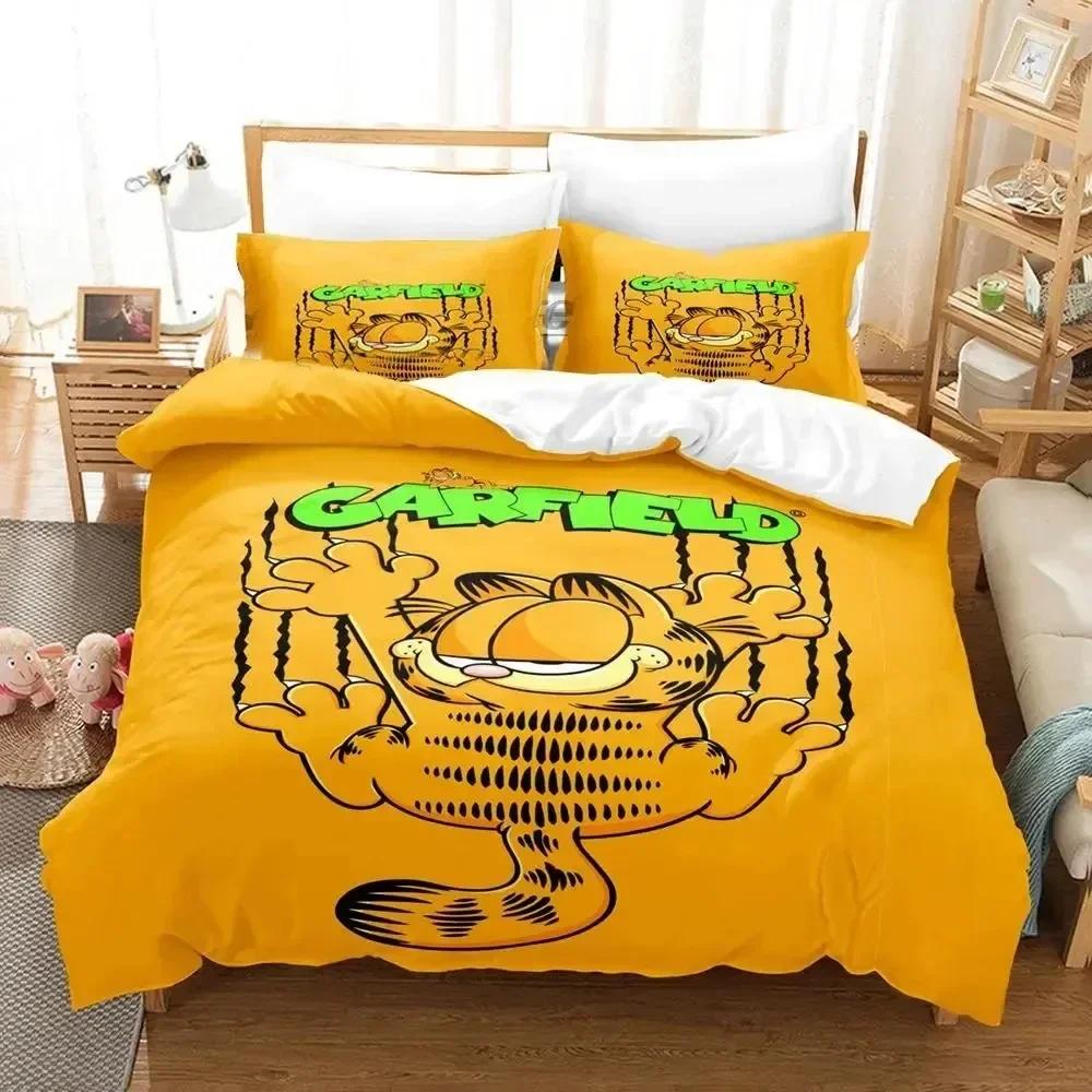 

3D-принт с изображением оранжевого кота, комплект постельного белья, пододеяльник, комплект постельного белья, пододеяльник, наволочка, одеяло размера «king-size», постельное белье для мальчиков и взрослых 70x133cm 2pcs