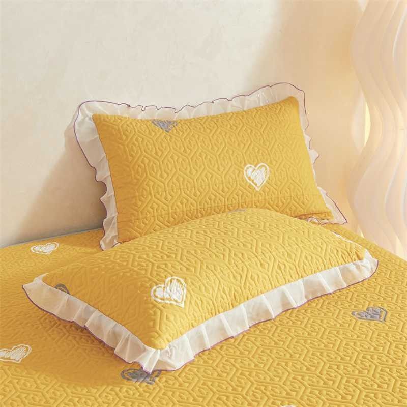 New Cotton Padded and Brushed Pillowcase with A Pair of 48cmx74cm Ruffled Edges and Thickened Four Season Pillowcases