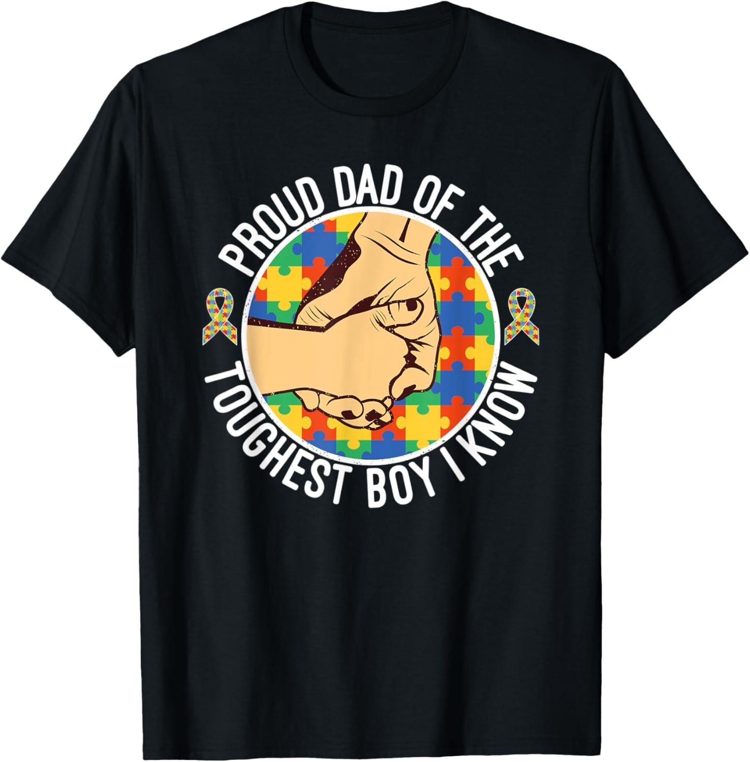 Mens Autism Awareness Dad Shirt For Son Boys Funny Autism Saying T-Shirt S разноцветный