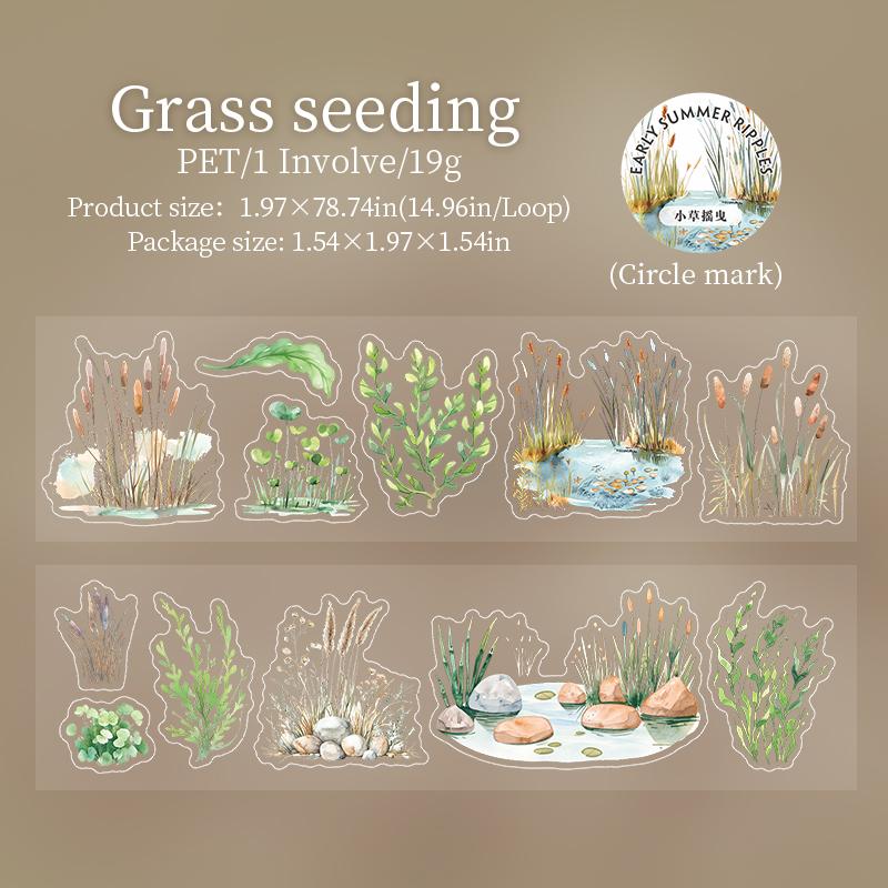 

ПЭТ-лента для летнего пруда с лотосами и утками, креативный фон для коллажа, для DIY поздравительных открыток, украшения чашек и фоторамок