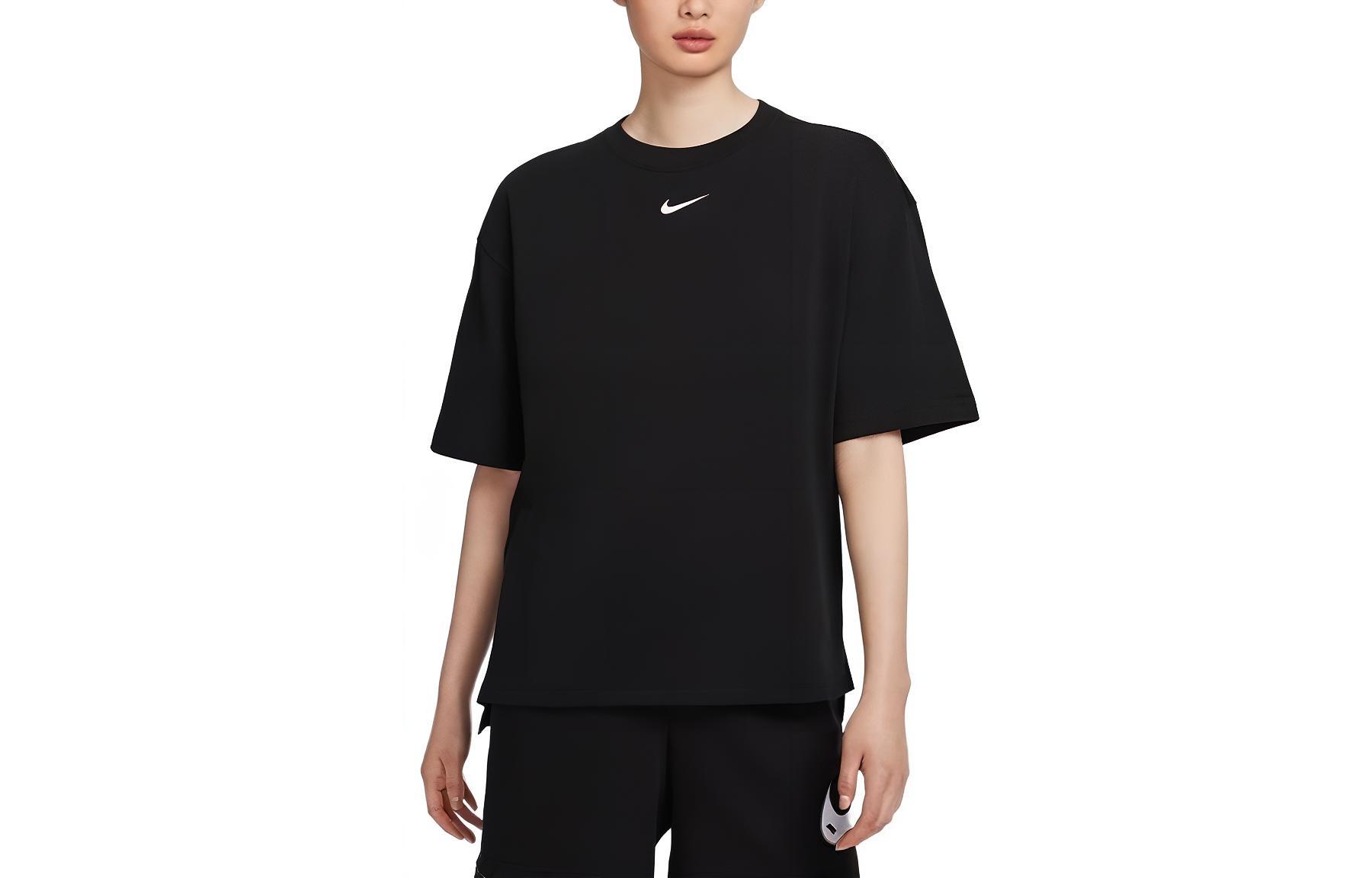 Nike Women ss Sportswear Swoosh Oversized T-shirt Black HJ3947-010 L