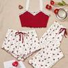 Floral Three-Piece Summer Pajama Set for Women - Stylish, Lightweight Homewear