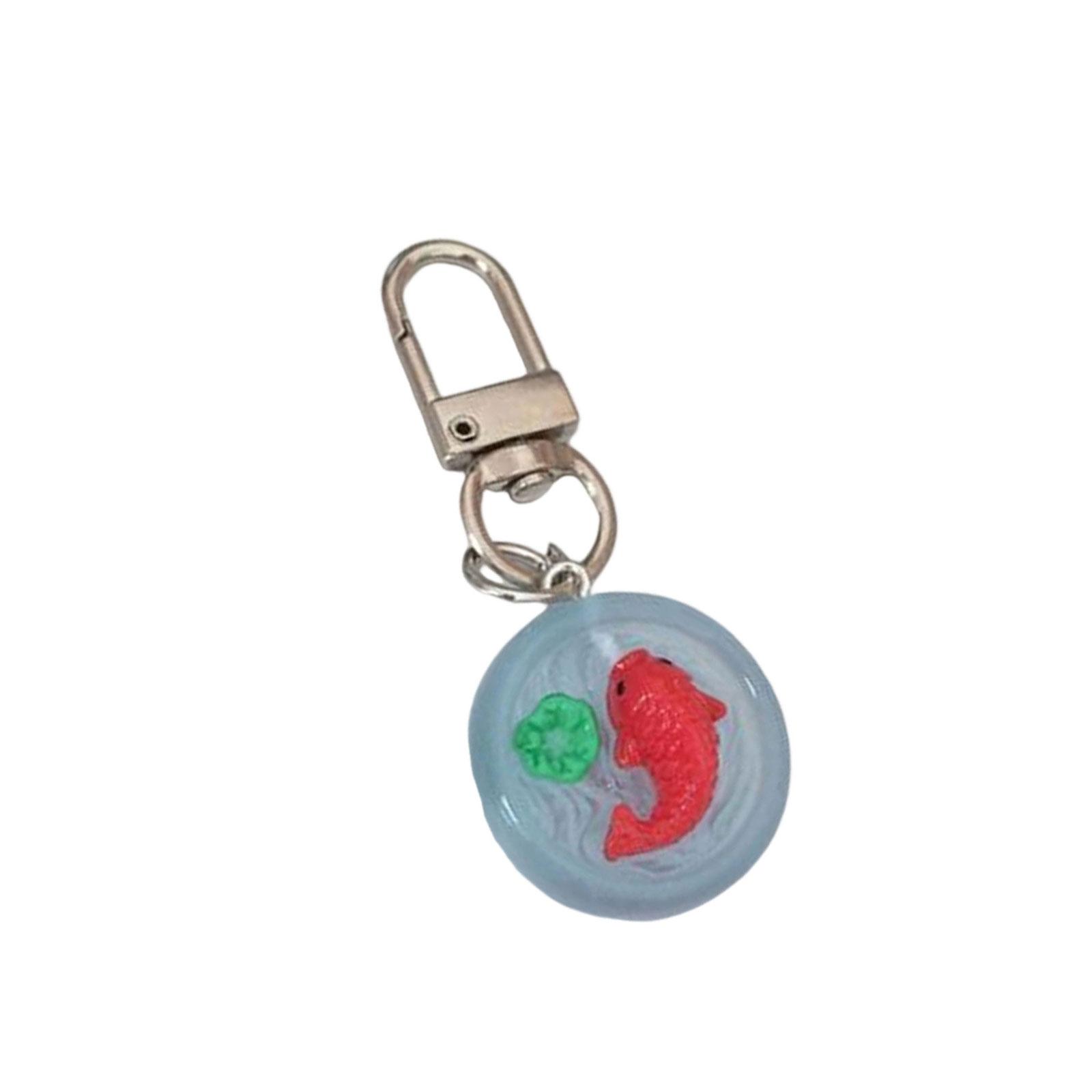 

Adorable Glowing Aquarium Keychain Resin Art Keyring For School Supplies Gift Night Light Fishbowl Key Chain