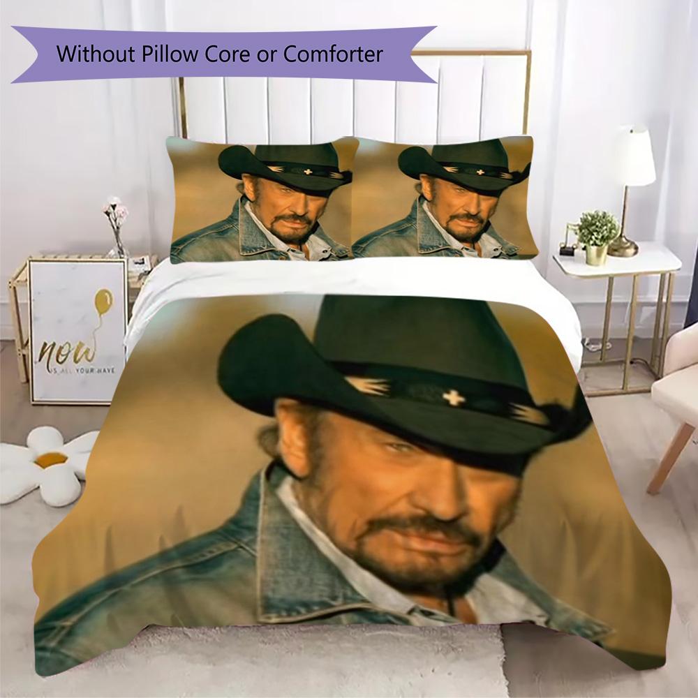 French Legendary Rock Singer and Actor Johnny Hallyday Provides Comfortable Bedding Covers and Pillowcases for Home Use (without Core) K14