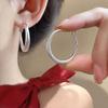 Super Flash Matte Plain Ring Earrings Light Luxury High-End Sense Simple Personality Earrings Fashionable Versatile Cold Feeling Earrings