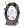 Vintage Tree Swing Ghost Statue On Halloween Decor, Resin Spooky Figurine with Cute And Desktop Decoration Base, Festive Party Tabletop Ornament,