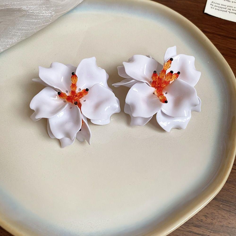 Korean Exaggerated Petals Earrings Elegant Women's Jewelry Flower Stud Earrings  Ladies/Girls
