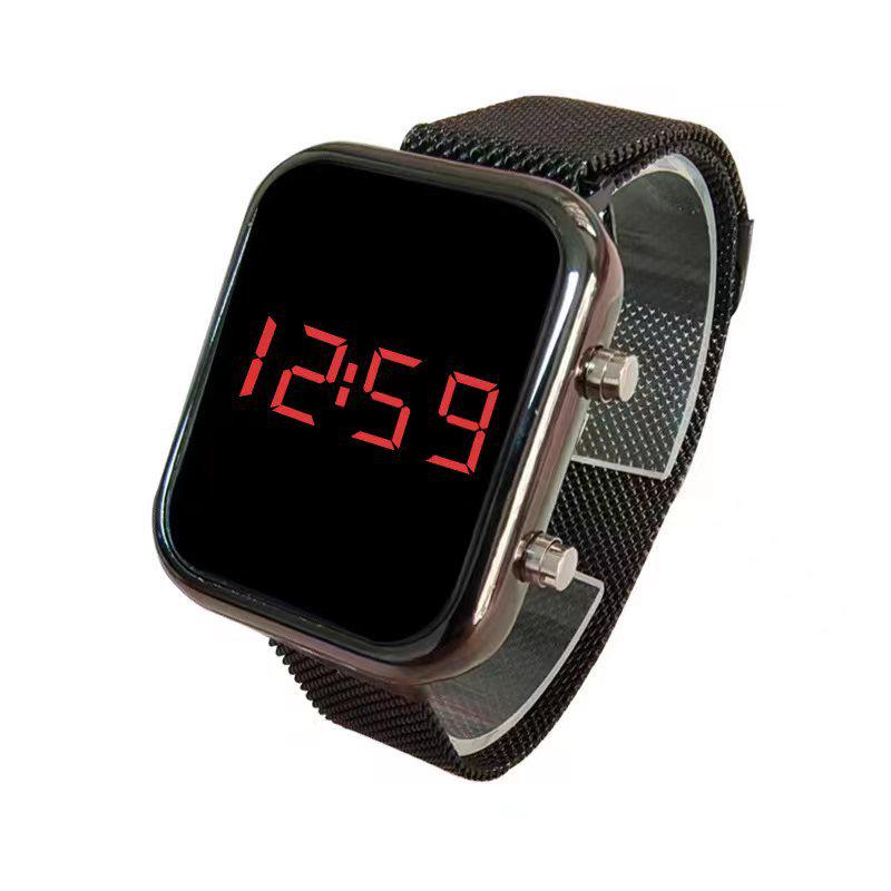 Creative Outdoor Sports Mesh Belt LED Electronic Watch for Students