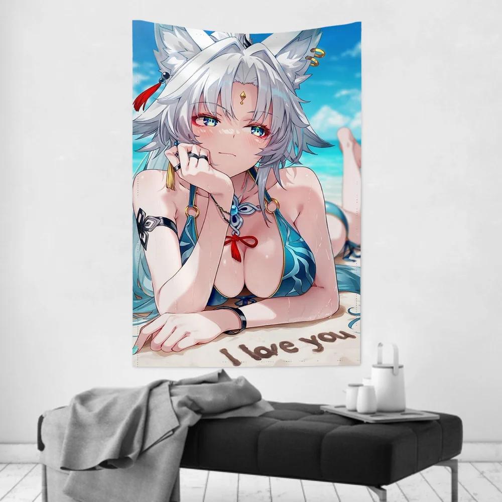 Feixiao Anime Game Honkai Star Rail Tapestry Room Decor Wall Cloth Party Hanging Background Room Decor Baby Room