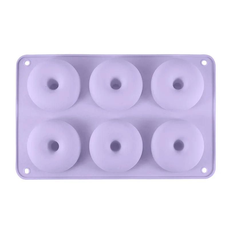 Heat Resistant Silicone Donut Mold for 6 Doughnuts Food Grade Silicone Bagels Pan for Baking Non Stick Mini Cupcake Mould