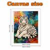 Pearl Painting Art Painting Kit for Adults and Beginners, White Tiger Sparkling Painting Craft Home Wall Decor Handmade Gift Art Pieces