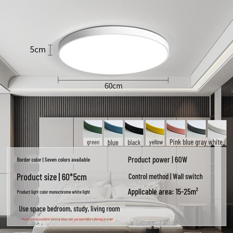 Smart LED Ceiling Lamp for Eye Protection, Bedroom & Living Room, Minimalist Macaron Design