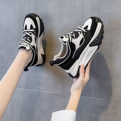 Nowe damskie buty jesienno-zimowe, wszechstronne, casualowe buty sportowe na platformie, buty Forrest Gump, ins tide