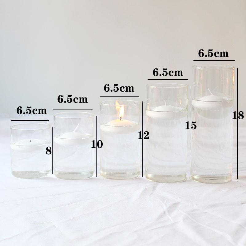 Glass Candle Holders for European Romantic Dinner, Wedding, Birthday, or Hotel Events - Floating Water Candles Included
