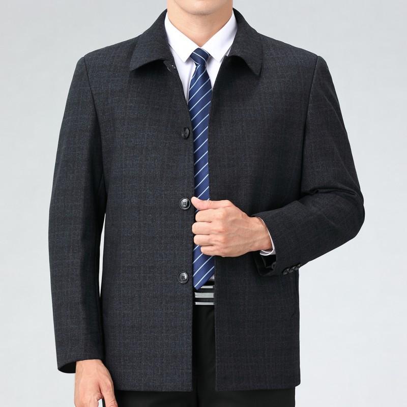 

Весна и осень новый кашемировый пиджак мужской деловой шерстяной пиджак с пуговицами на лацканах для руководителей среднего возраста высокого класса 195