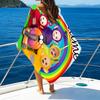 1pc Teletubbies3 Beach Towel with Custom Name, Beach/Swimming/Bath/Picnic/Camping Towel, Suitable for Seaside Beaches