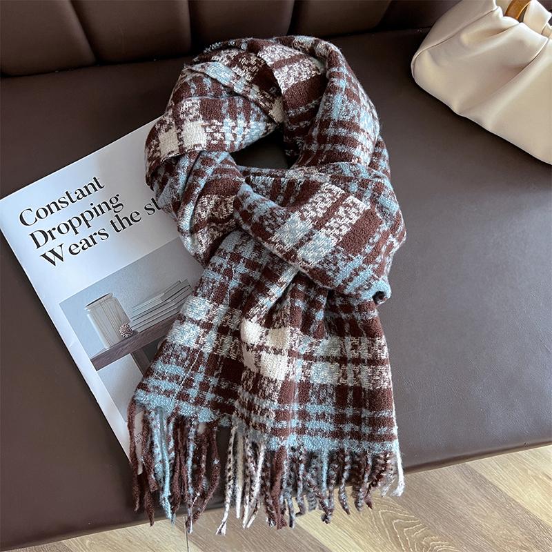 Winter Cashmere British Classic Plaid Scarf Men Women Warm Thicken Shawl Neckerchief Scarves Bufanda Tassel Poncho Echarpe Stole