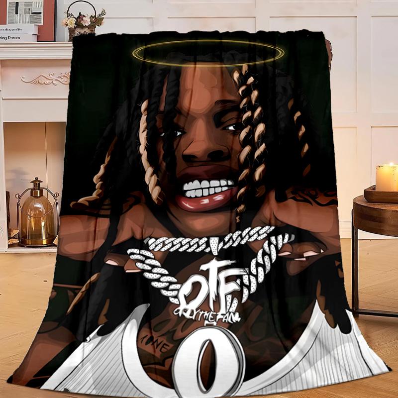 1PC King Of The Rapper Flannel Blanket Gift, Suitable for Both Men And Women, Soft Ideal for Beds And Sofa, Birthday Or Christmas Gift
