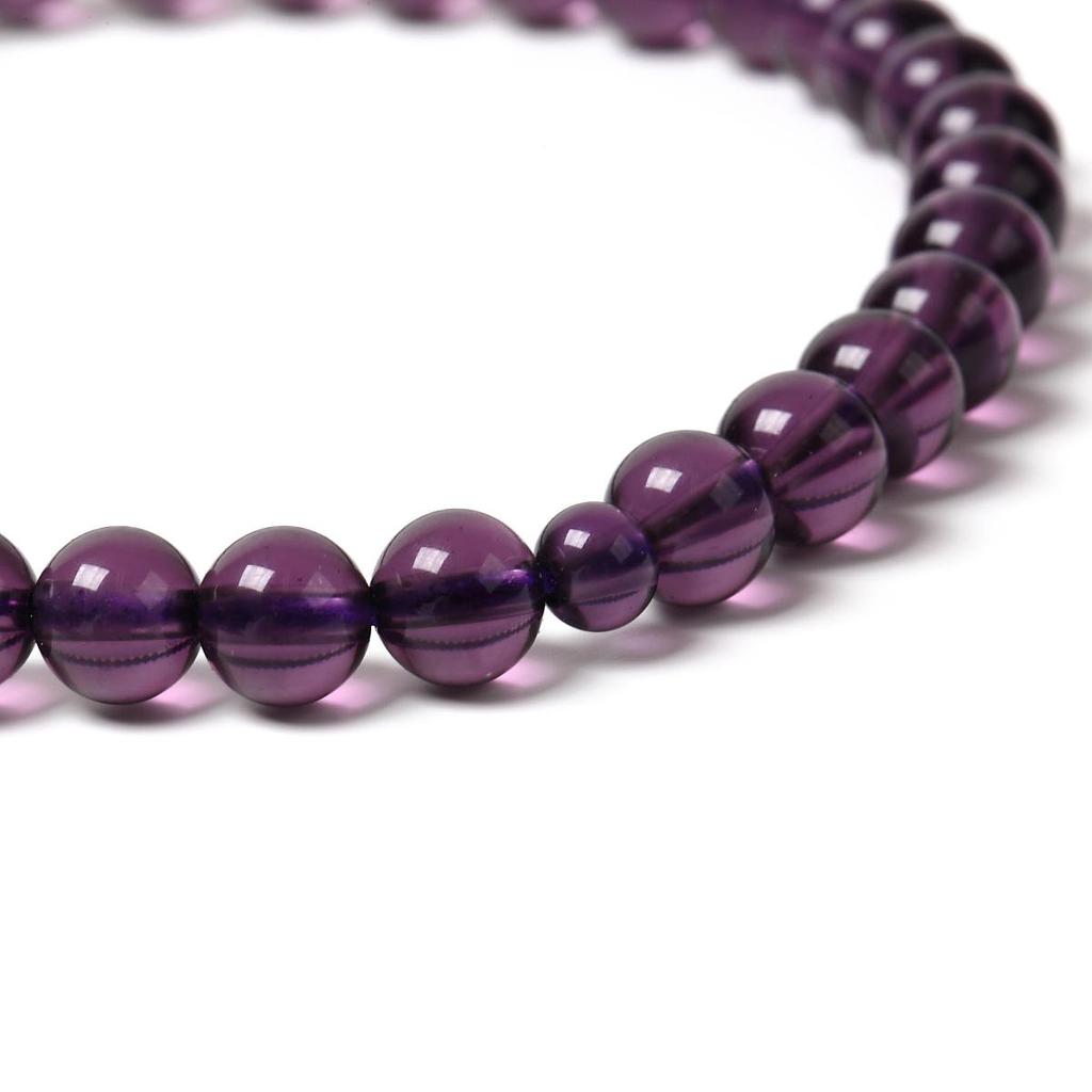 Nenjudo Made in Japan Women's Amethyst (Crystal) Prayer Beads with Durable, Crinkle-Resistant Tassels [Includes Prayer Bead Bag] Suitable for all