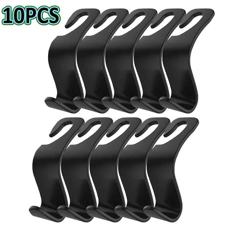 10PCS Hooks Auto Seat Headrest Hook Car Storage Hanger Back Carbon Hook Vehicle Seat Organizer Holder Auto Accessories Interior