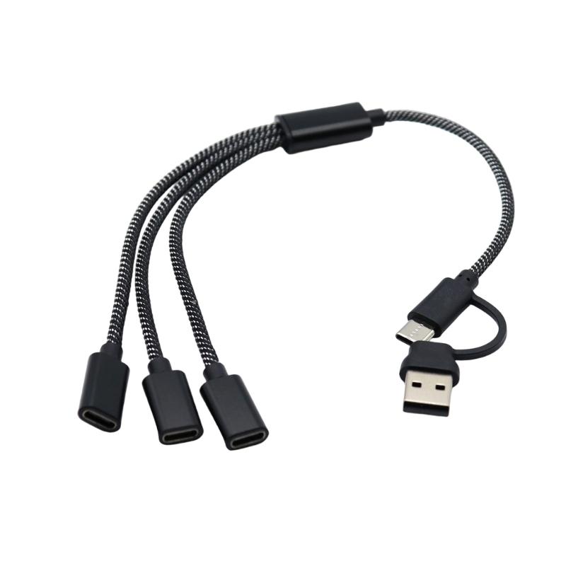 USB + Type C Male To 2/3 Type C Female Cable Adapters USB OTG Splitter Cord Converters Multiple Hubs for Charging and Data