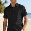 Herren Unifarben Knopf Lässig Kurzarm Hemd Sommer Trendig Strandstil