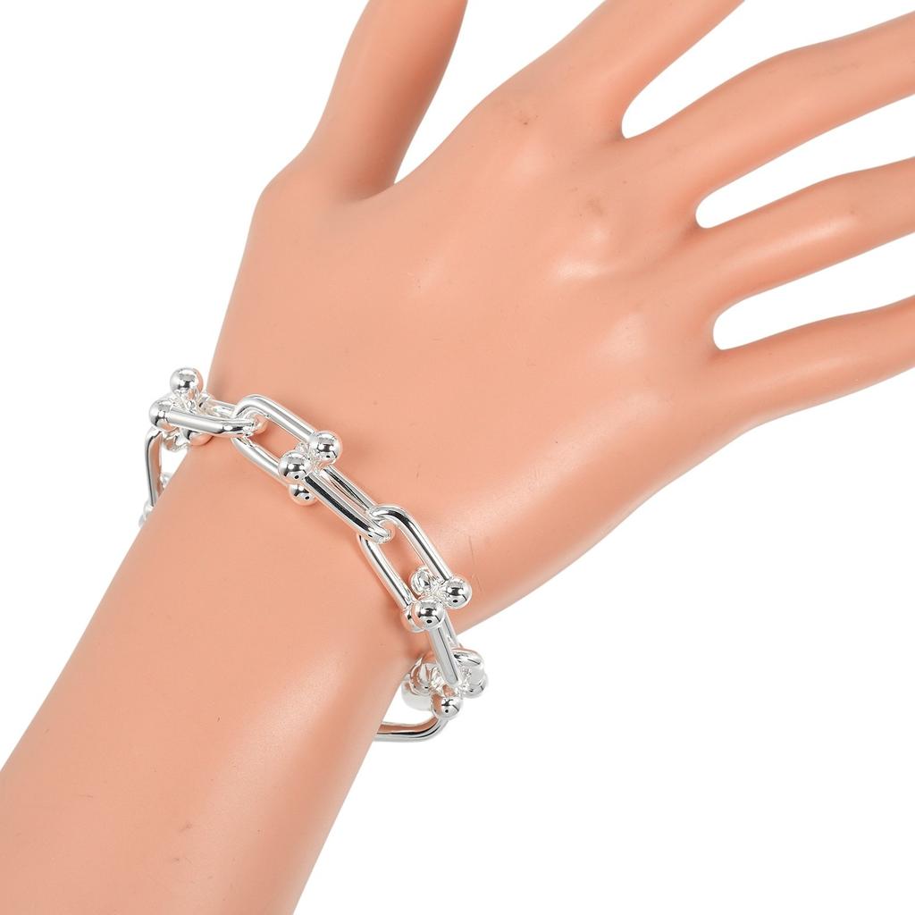 TIFFANY&Co. hardware large link Bracelet Wrist Size6.6" Silver925 62g Women Used