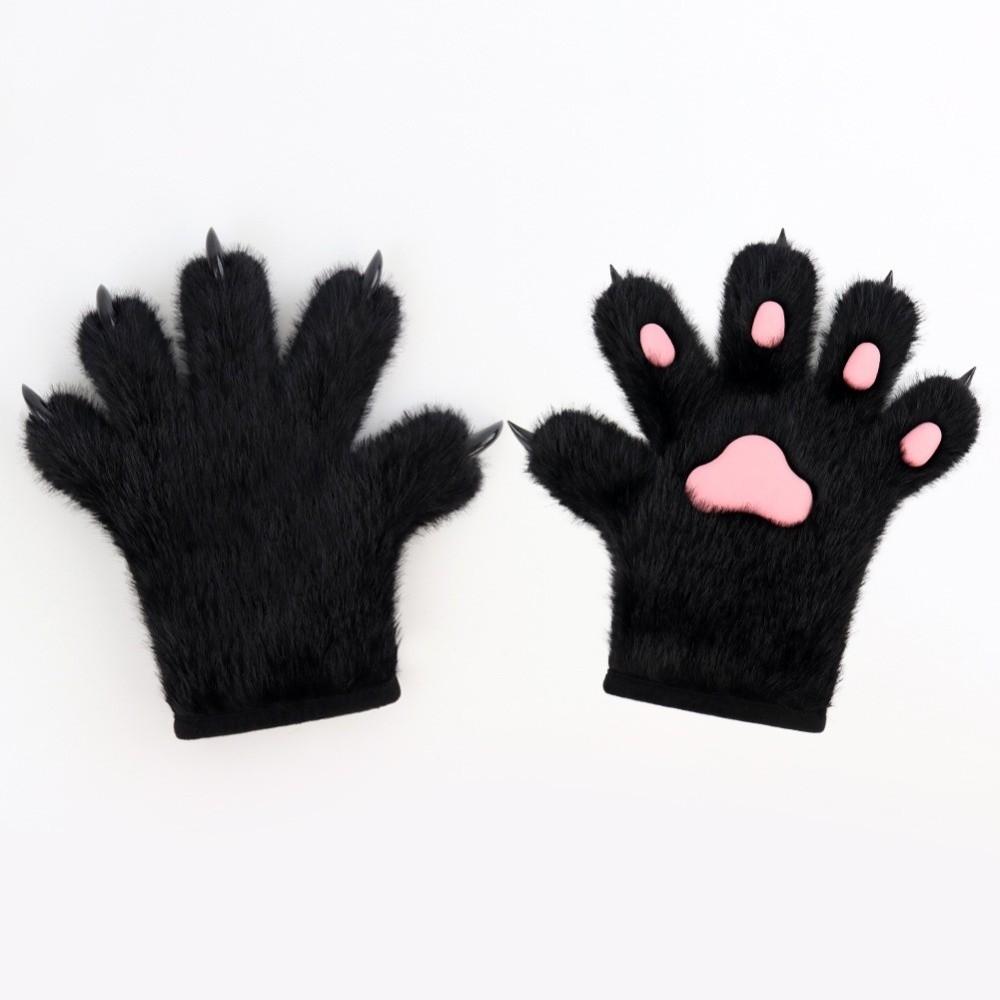 Thicken Plush Cat Paw Gloves Cartoon Puppy Claw Mittens Fashion Cosplay Costume Gloves  Gifts