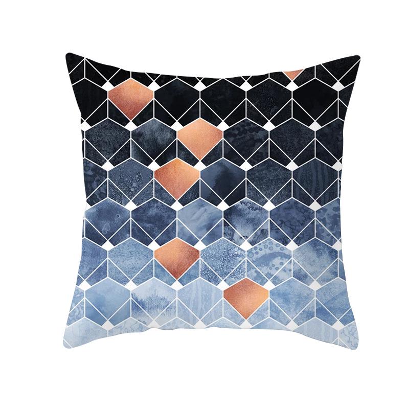Geometric Sofa Pillow Cover Peach Skin Creative Home Office Cushion Cover Car Cushion