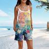 Rompers For Women Summer Casual Sleeveless Overall Comfy Loose Spaghetti Strap Romper Fashion Jumpsuit With Pockets