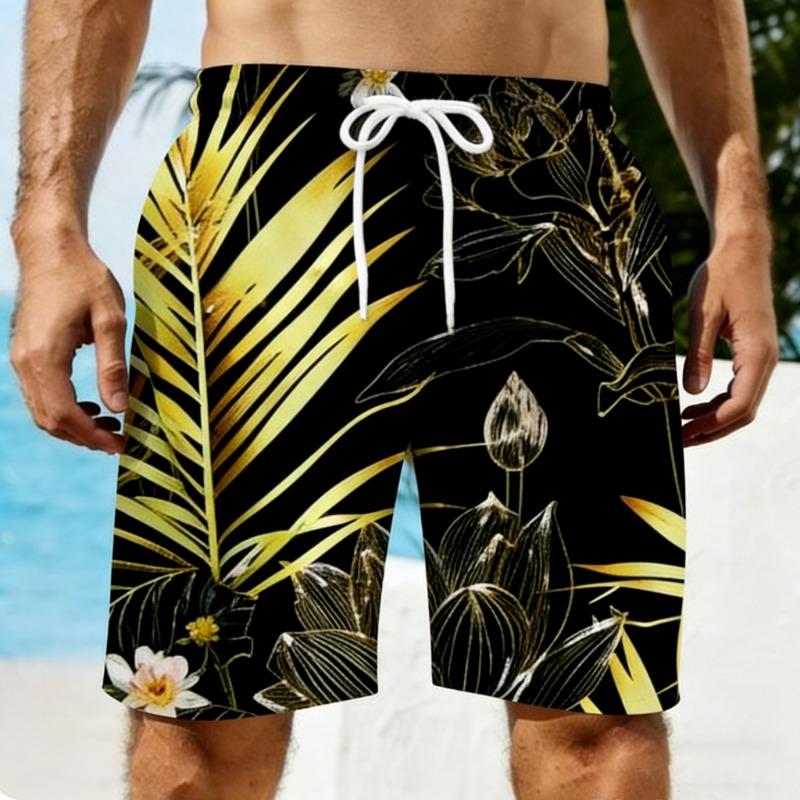 Summer Beach Style 3D Printed Loose Plus Size Quick Drying Shorts
