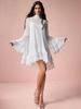 Spring Summer Elegant Women's Chiffon Patchwork Long Sleeve Dress