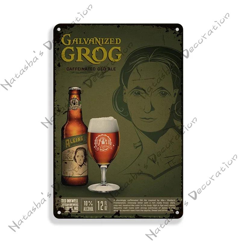 Beer Decorative Plate Bar Industrial Decoration Old Retro Poster Home Bar Cafe Club Wall Metal Plate Classic Wall Metal Signs