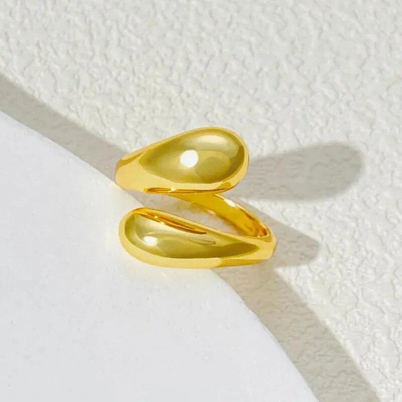 

Модные металлические кольца на палец с каплей воды, преувеличенные простые нерегулярные открытые кольца для женщин и мужчин, винтажные модные вечерние ювелирные подарки в стиле панк