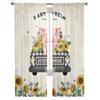 Farm Sunflower Pig Vintage Letter Background Sheer Curtains for Living Room Modern Bedroom Voile Tulle Curtain Window Drapes