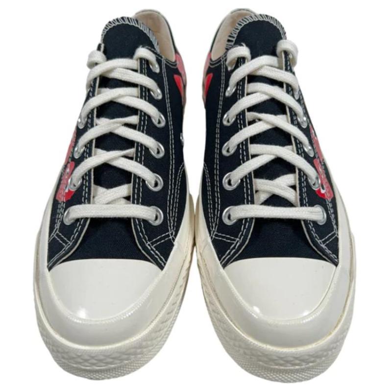 CDG Play X Converse Chuck 70 Lace-up Non-slip Durable Low-top Sneakers Unisex Black White Red