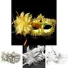 Elegante Spitzen-Maskerade-Maske mit Strass-Blumenakzenten für Damen-Halloween-Kostüm-Requisiten