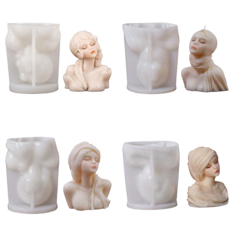 Silicone Molds Girl Portrait Candle Molds Epoxy Resin Molds Castings Molds Ornament Plasters Molds Candle Making Molds