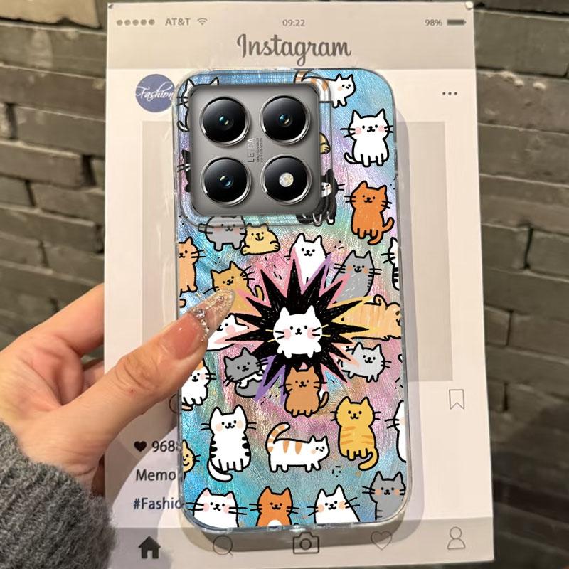 

Gradient Rainbow Cat Animal Cartoon Girls Women Phone Case For Xiaomi 14T 13T Pro 14Tpro 11 Lite 5G NE Bumper Fundas Cover Xiaomi 11 Lite 5G белый