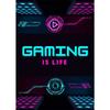 Neon Canvas Prints Painting Eat Sleep Game Repeat Funny Gaming Quote Posters Mural Wall Art for Home Gamer Room Decor No Light