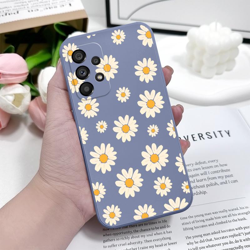 Corrugated Daisy Case For Samsung Galaxy A73 A53 A33 A23 A13 A72 A52 A52S A32 A22 A12 A71 A51 A31 A21S 4G 5G Cover