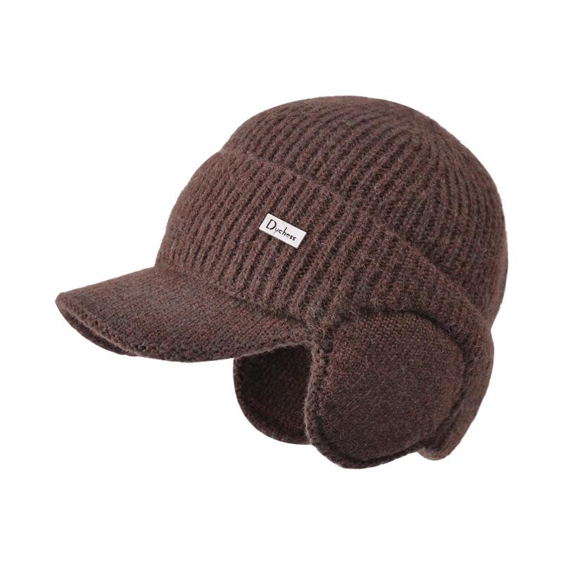 Winter ear protection duck tongue bag head hat men's cold protection warm knitted baseball cap outdoor riding plush wool cap