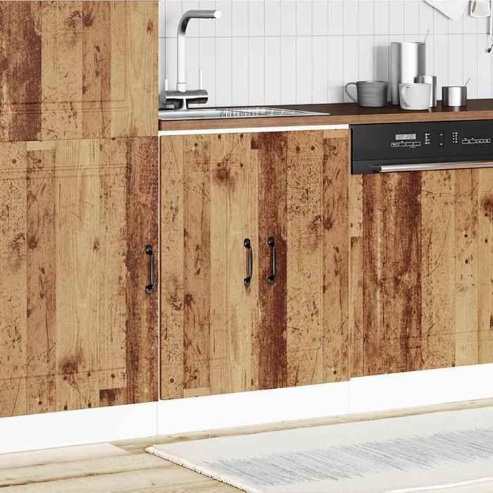 VidaXL Meuble bas pour évier Kalmar vieux bois bois d'ingénierie, meuble bas de cuisine, meuble bas de cuisine avec porte 853445
