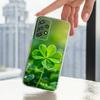 Lucky Art Four Leaf Clover Phone Case For Samsung A30,71,51,S9,10,20,Ultra,FE,Lite,S25,24,22,23,21,PIus,Transparent, Silicone