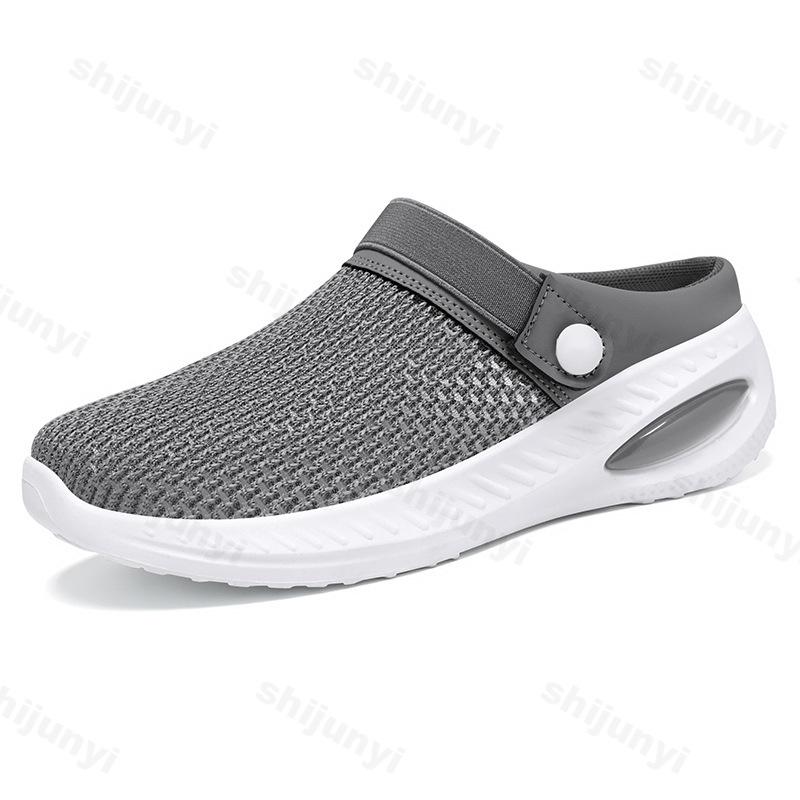 Mode Damen Schuhe 2025 Bequeme Weichsohlige Ballerinas Atmungsaktives Mesh Hohl Fly Weave Halbschlappen Rutschfest Leichte Freizeitschuhe