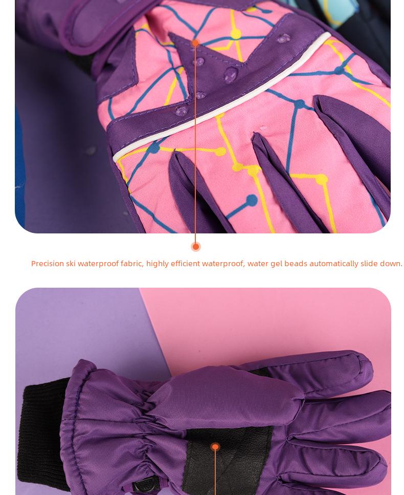 Thick, Waterproof, Windproof, Non-slip, Warm Winter Ski and Snow Gloves for Kids Aged 4-17.