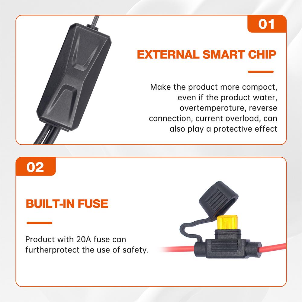 PD QC3.0 3-in-1 Power Socket USB Type C With Cigarette Lighter Motorcycle Battery Charger Connector Intelligent Multifunctional