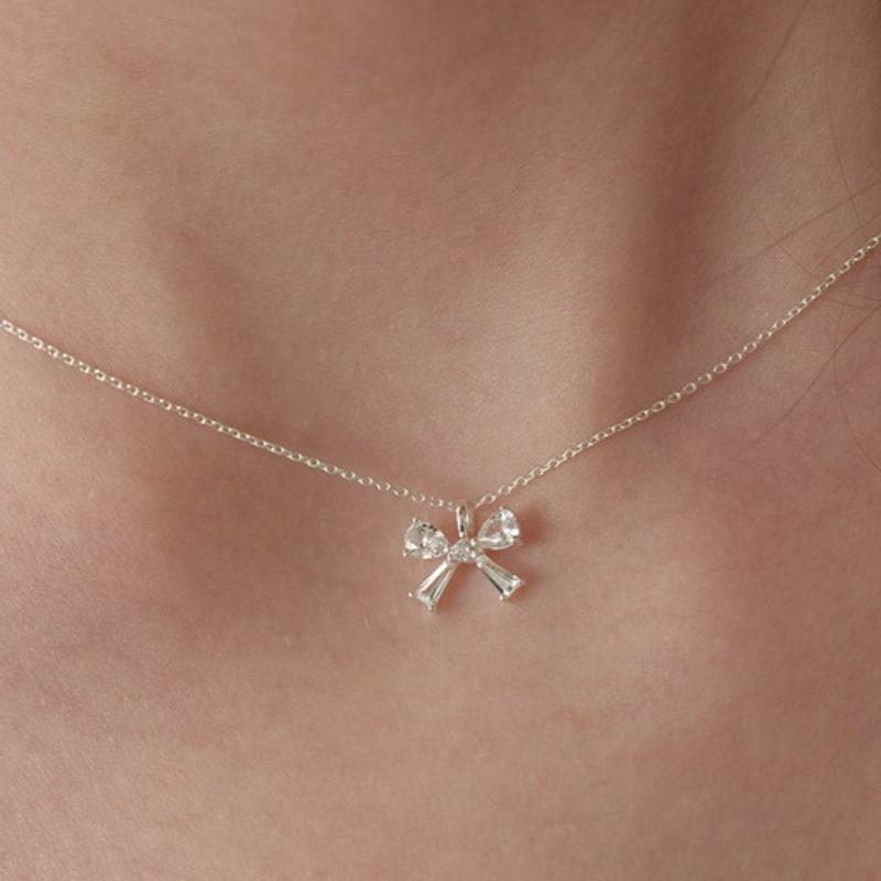 Tatiana (925 Silver) Lovely Bright Ribbon Necklace NZ2172